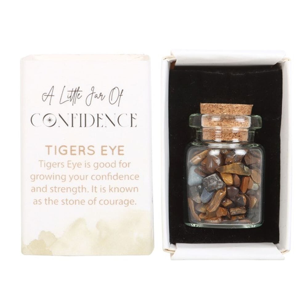Jar of Confidence Tiger's Eye Crystal in a Matchbox Crystals Secret Halo 
