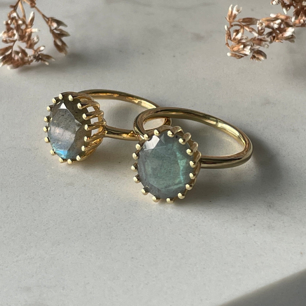 Labradorite Clawed Ring Rings Secret Halo 