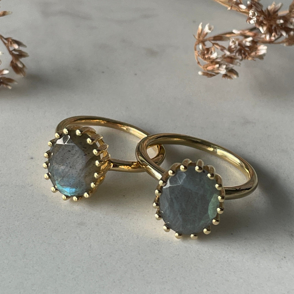 Labradorite Clawed Ring Rings Secret Halo 