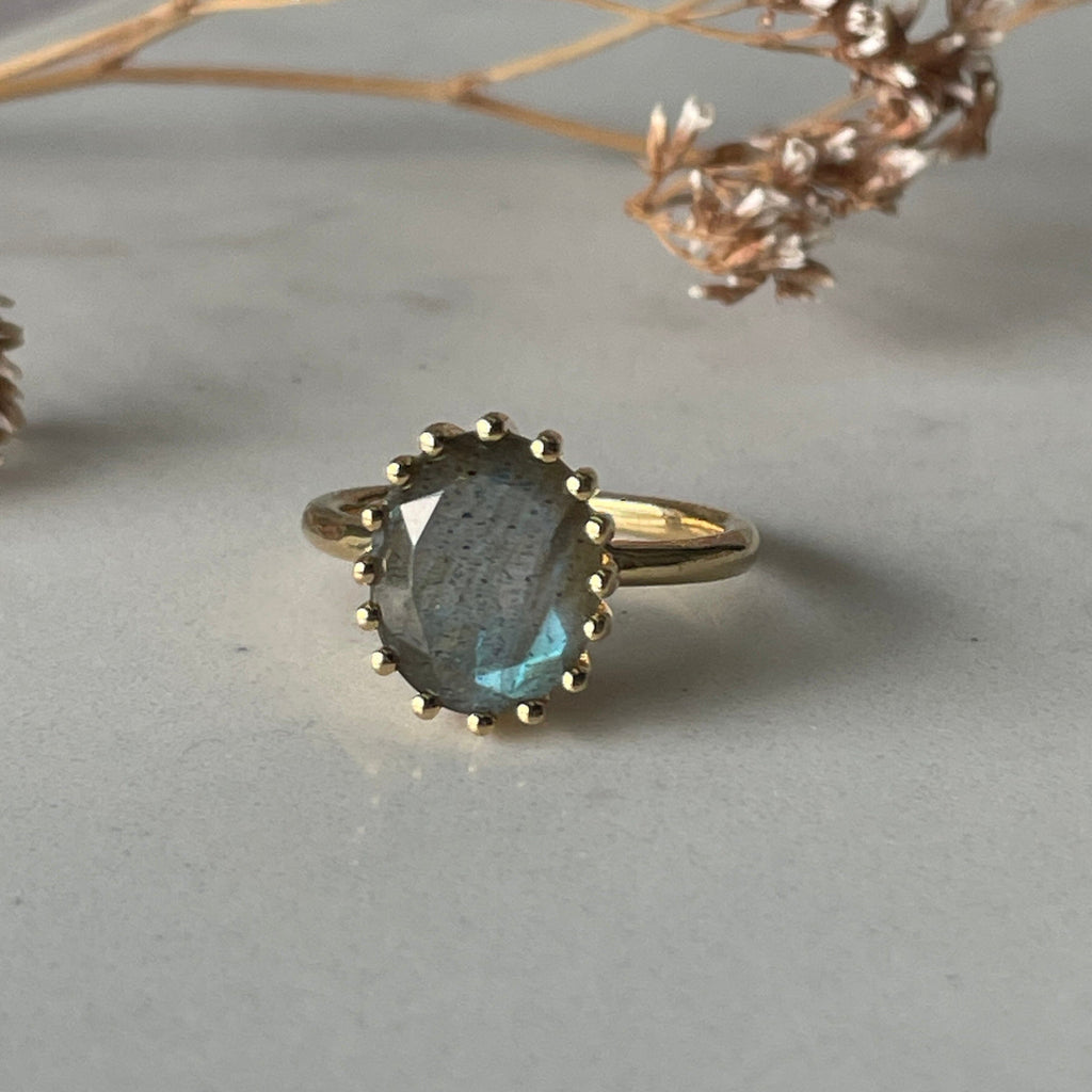 Labradorite Clawed Ring Rings Secret Halo 