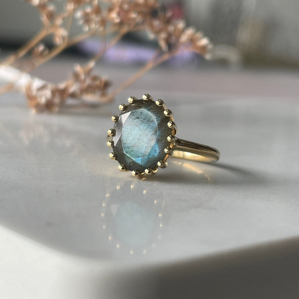 Labradorite Clawed Ring Rings Secret Halo 