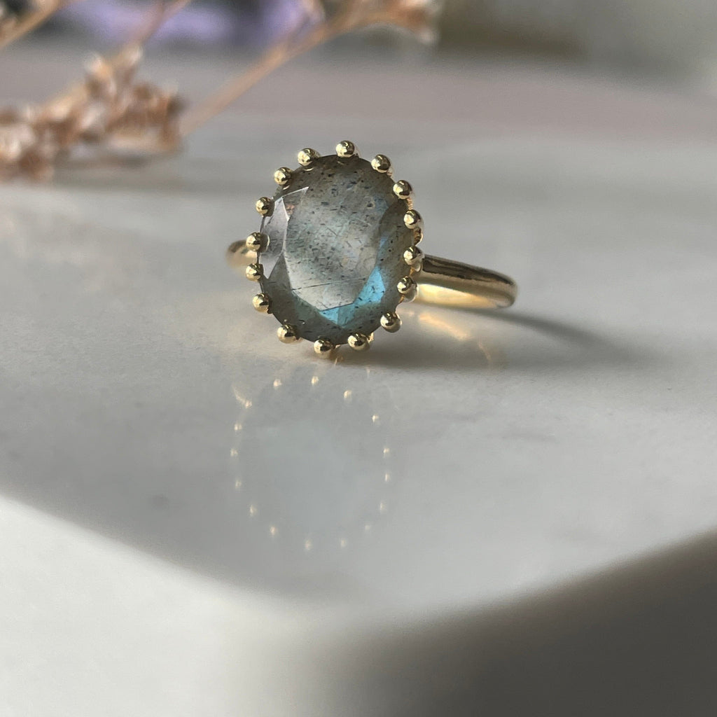 Labradorite Clawed Ring Rings Secret Halo Medium 