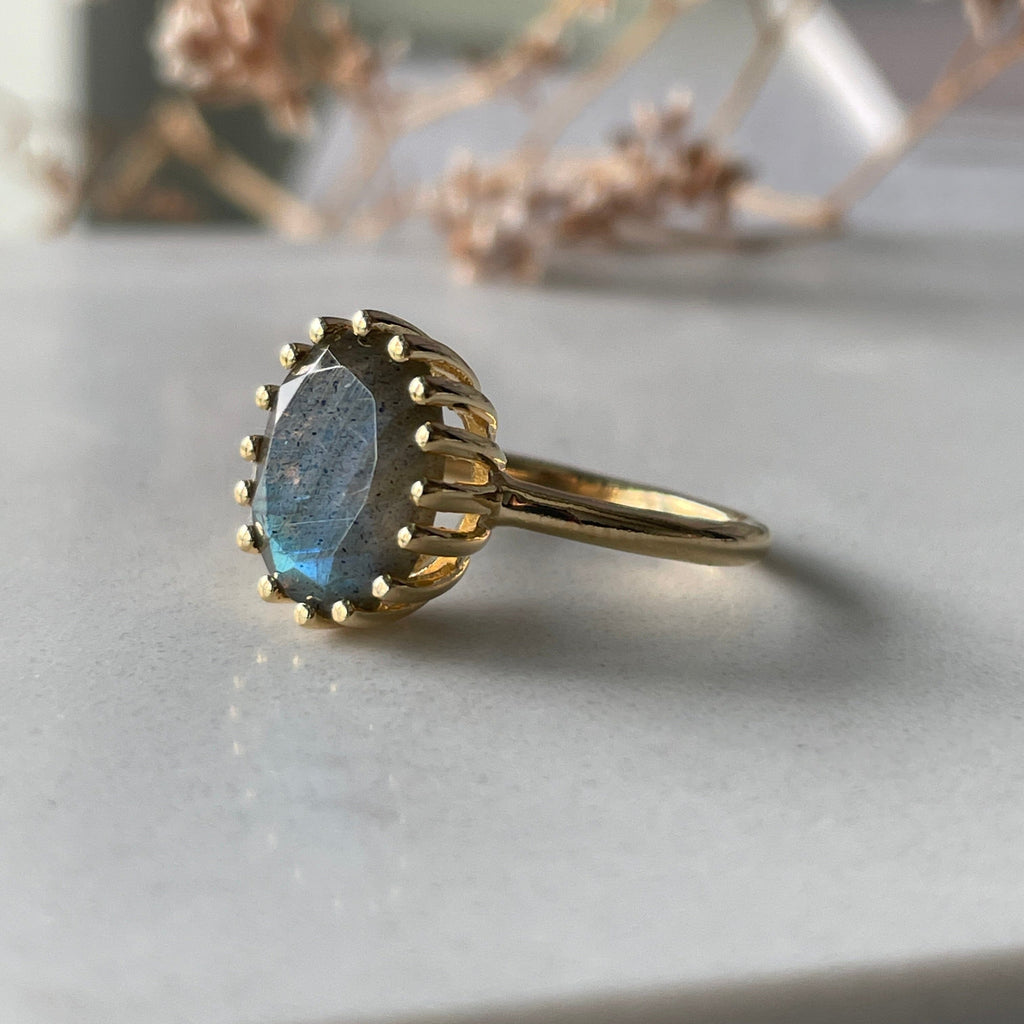 Labradorite Clawed Ring Rings Secret Halo XS 