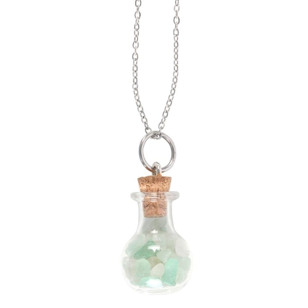 Luck Green Aventurine Crystal Chip Potion Bottle Necklace Crystals Secret Halo 