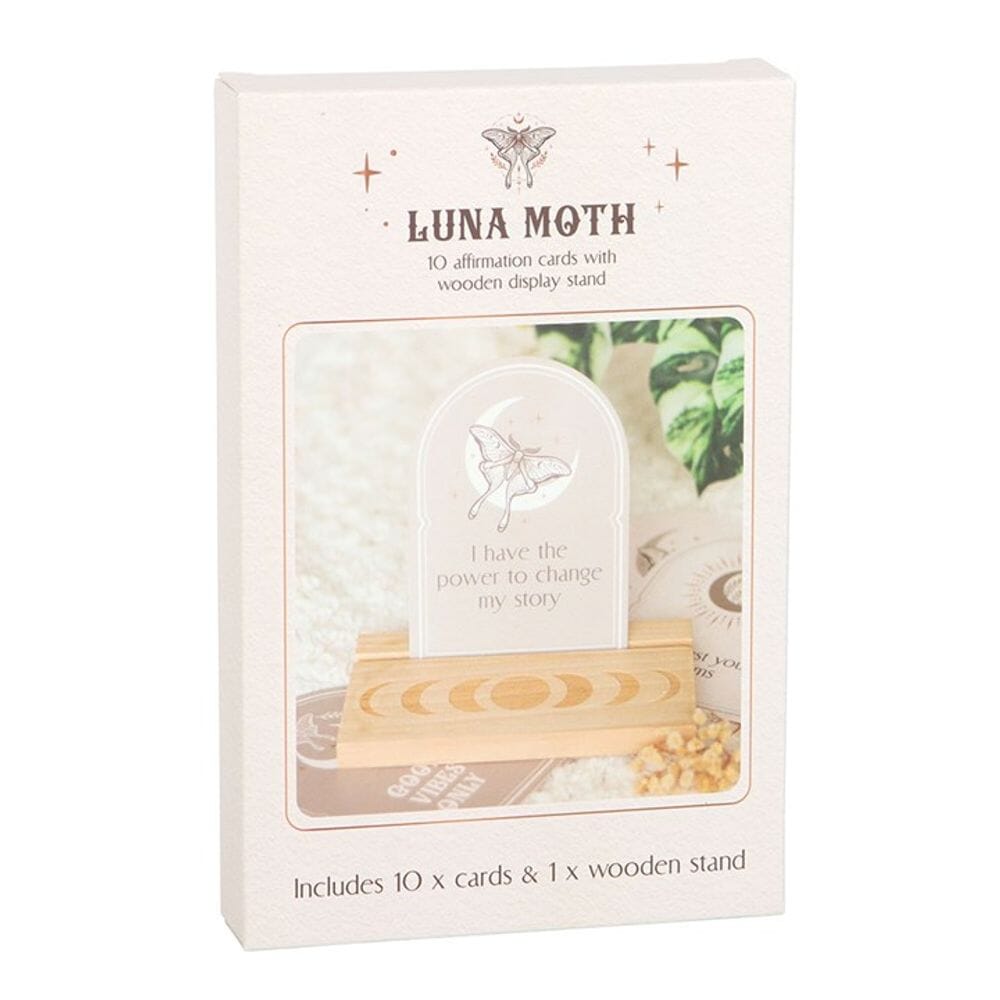 Luna Moth Affirmation Cards with Wooden Stand Gifts Secret Halo 