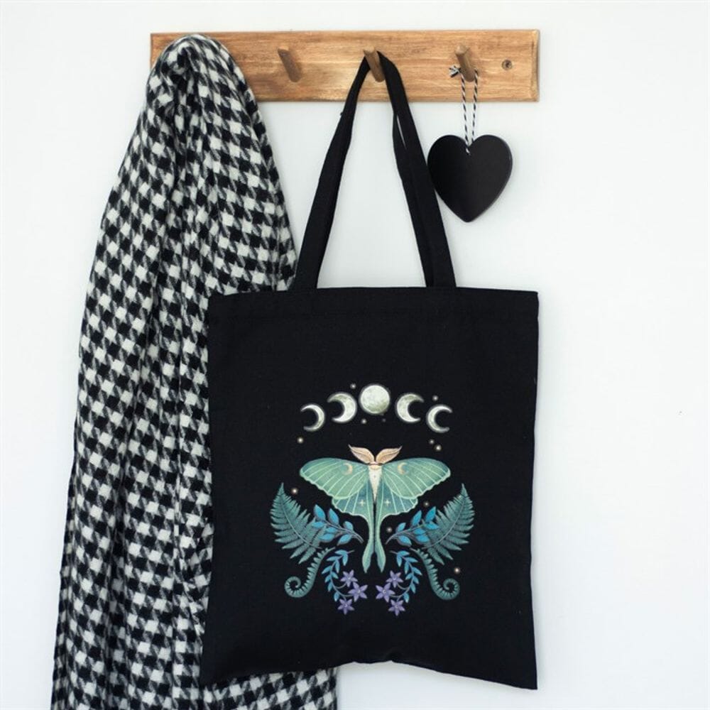 Luna Moth Cotton Tote Bag Bags Secret Halo 