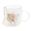 Luna Moth Double Walled Glass Mug with Crystal Tea Infuser Mugs Secret Halo 