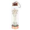 Luna Moth Glass Water Bottle with Clear Quartz Crystal Gifts Secret Halo 