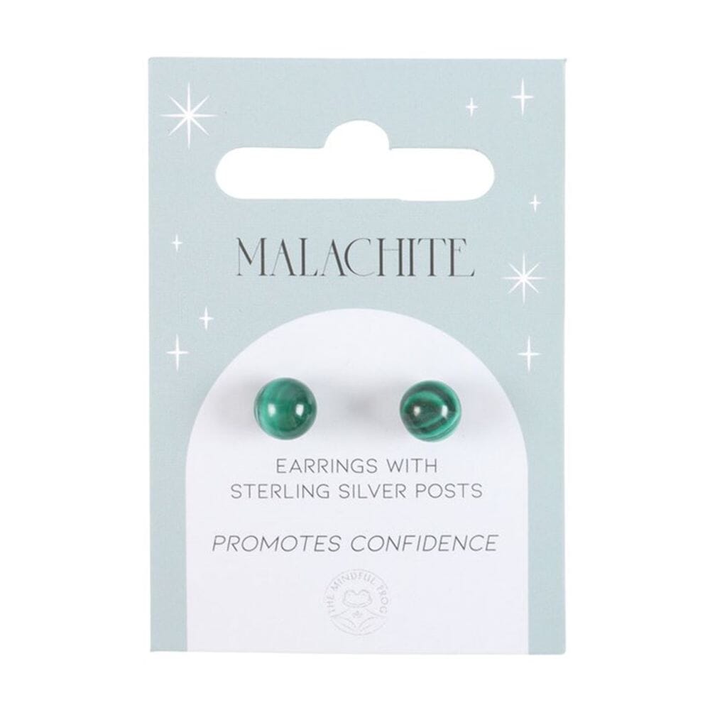 Malachite Semi Precious Crystal Earrings Earrings The Mindful Frog 