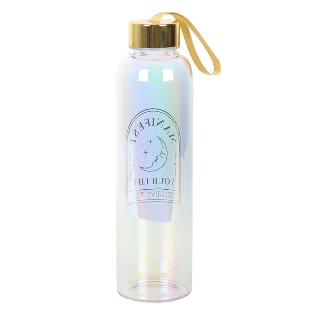 Manifest Your Life Iridescent Glass Water Bottle Gifts Secret Halo 