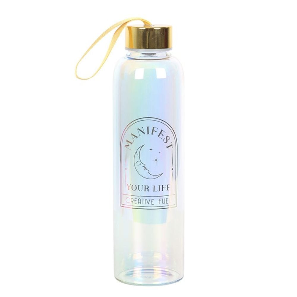 Manifest Your Life Iridescent Glass Water Bottle Gifts Secret Halo 