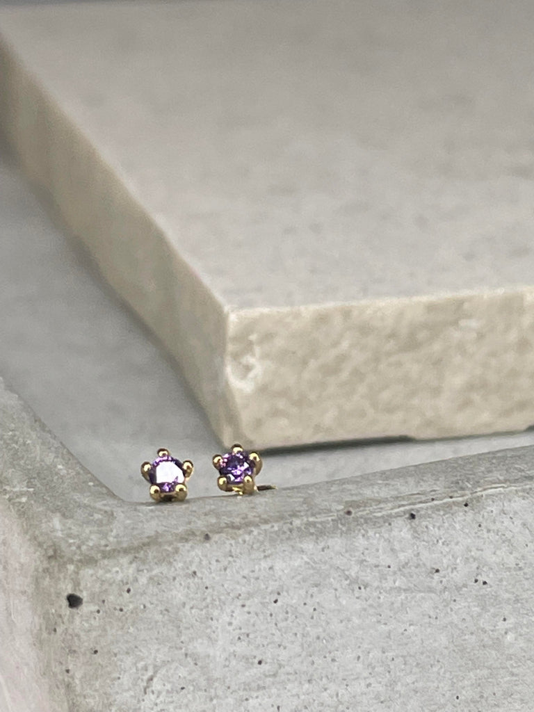 Micro Studs - Purple Earrings Secret Halo 