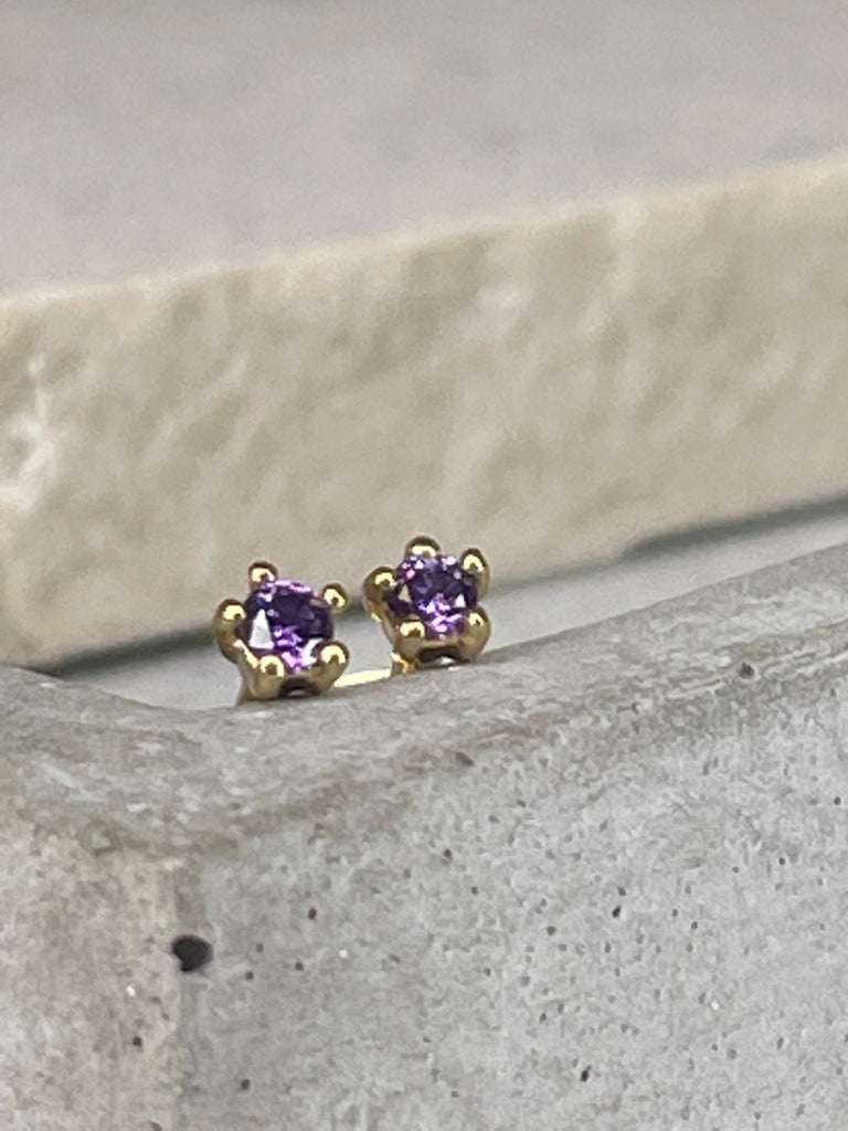 Micro Studs - Purple Earrings Secret Halo 