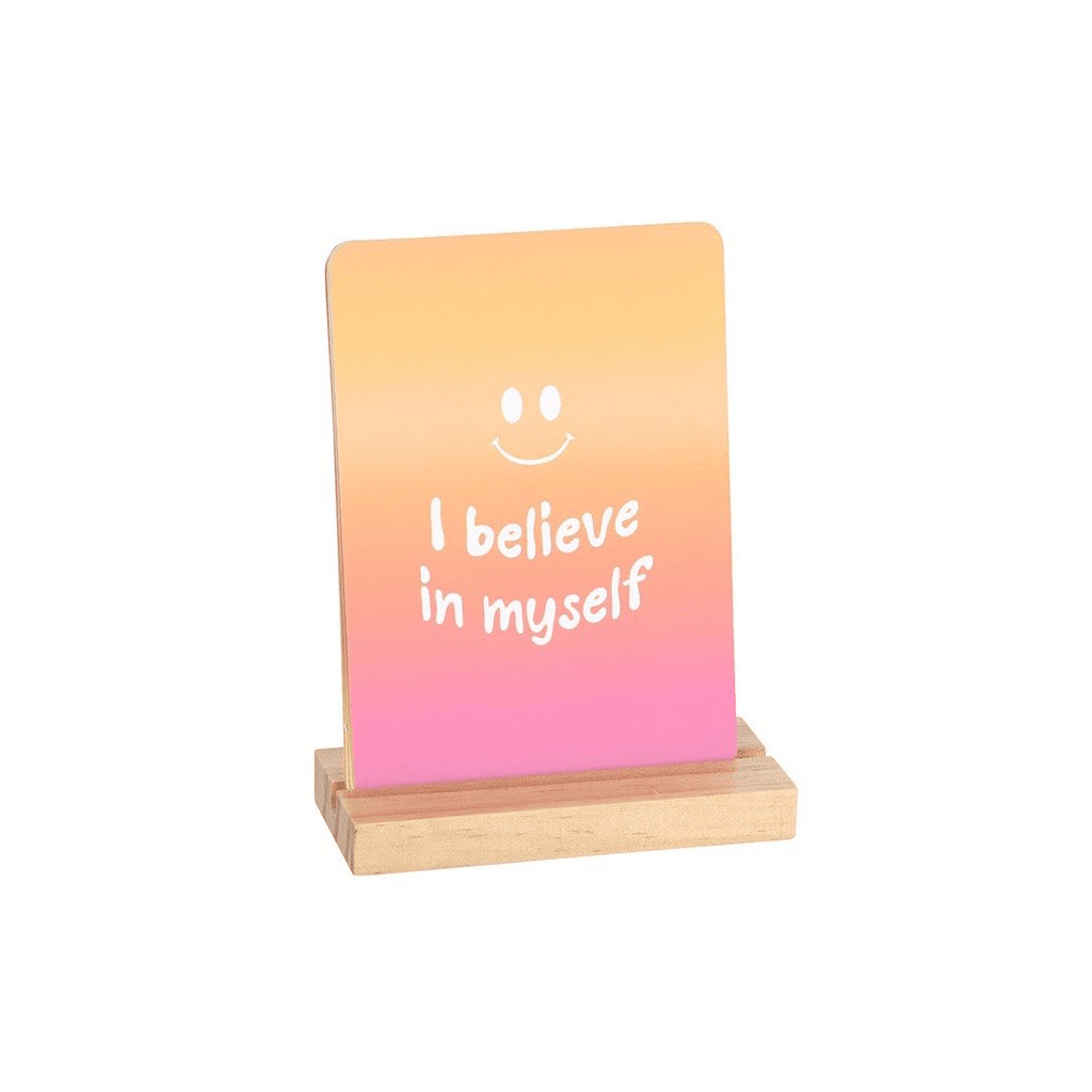 Mindful Moments Affirmation Cards with Wooden Stand Gifts Secret Halo 