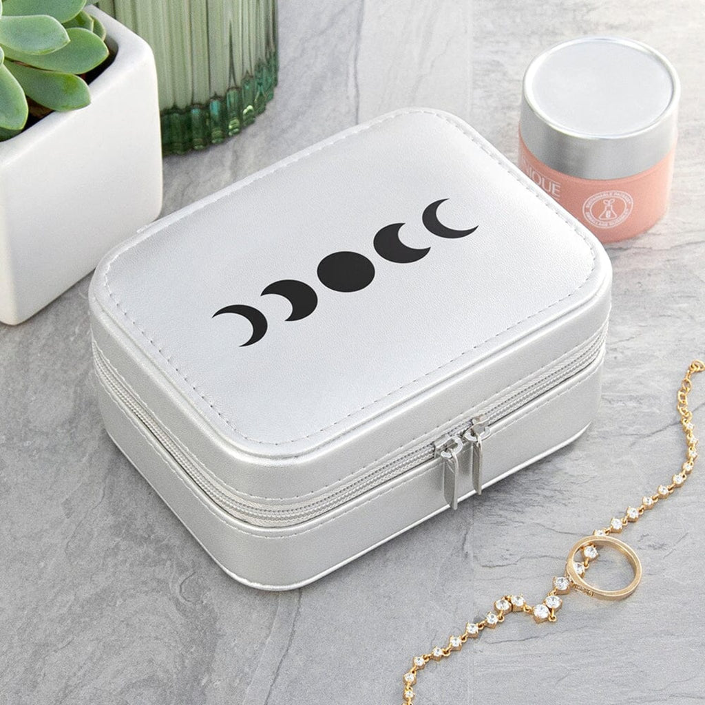 Moon Phase Jewellery Case - Silver Jewellery Storage Secret Halo Black 