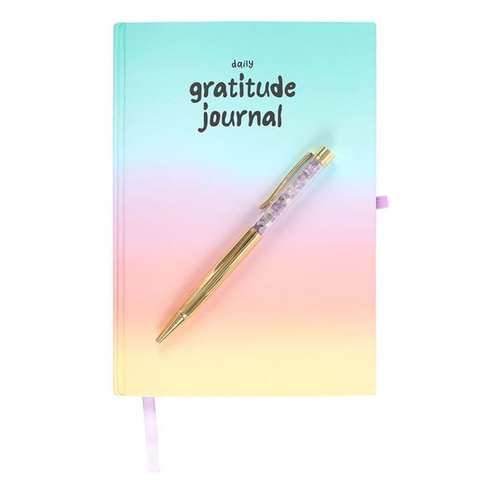 Multicoloured Gratitude Journal with Amethyst Pen Notebooks Secret Halo 