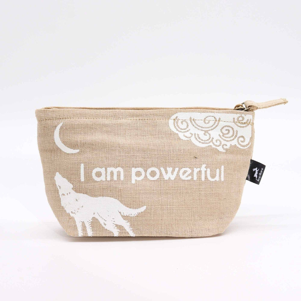 Natural Jute Pouch - I AM Powerful Make-up Bags Secret Halo 