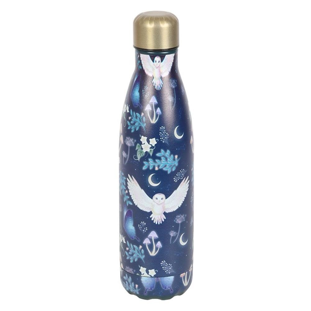 Night Flight Owl Print Metal Water Bottle Gifts Secret Halo 