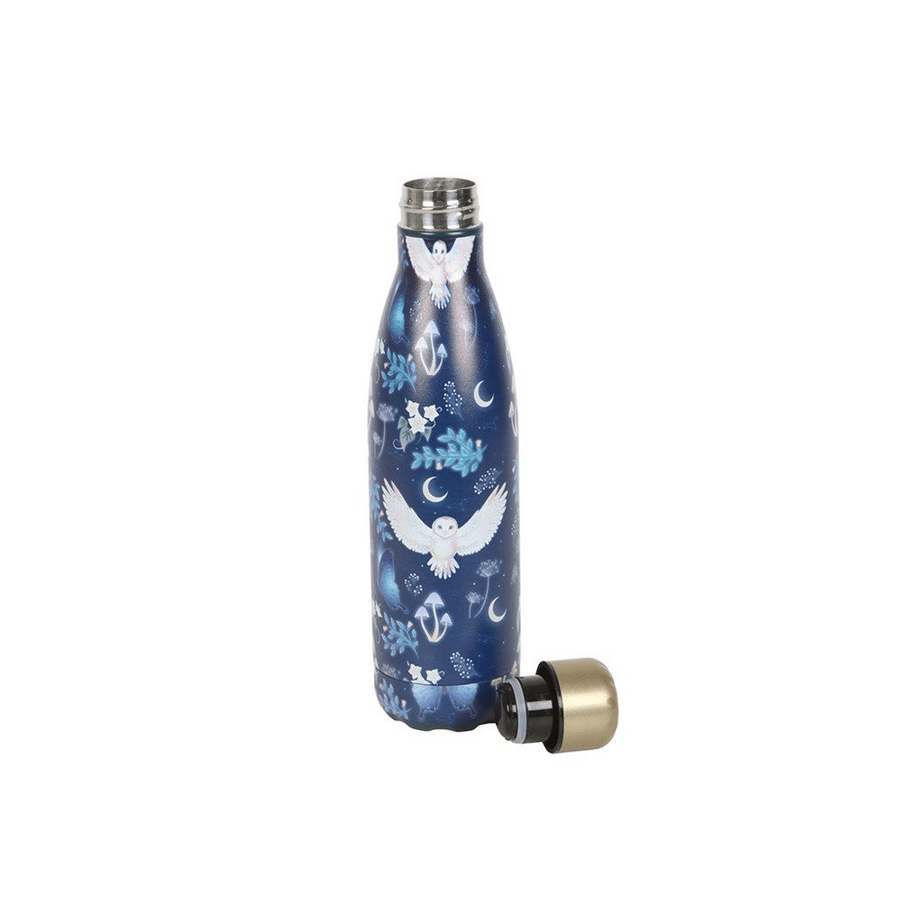 Night Flight Owl Print Metal Water Bottle Gifts Secret Halo 