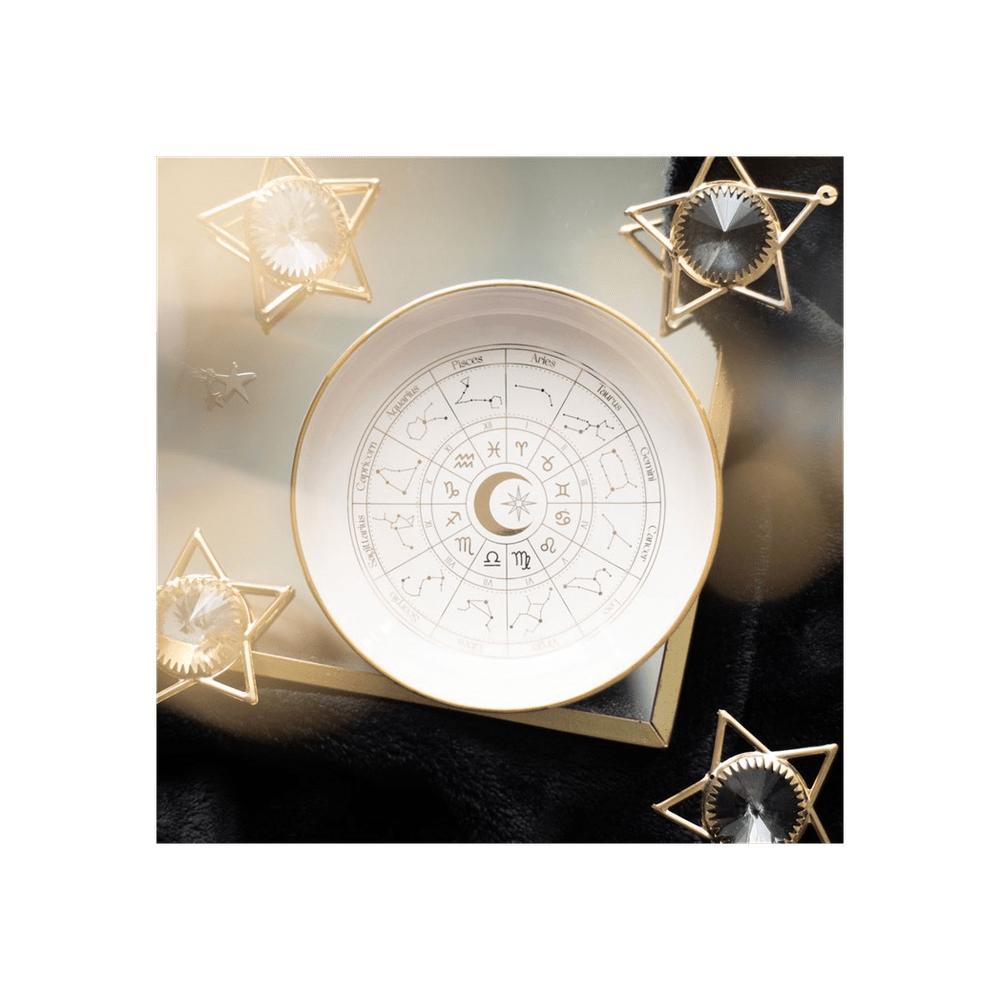 Off White Astrology Wheel Trinket Dish Jewellery Storage Secret Halo 