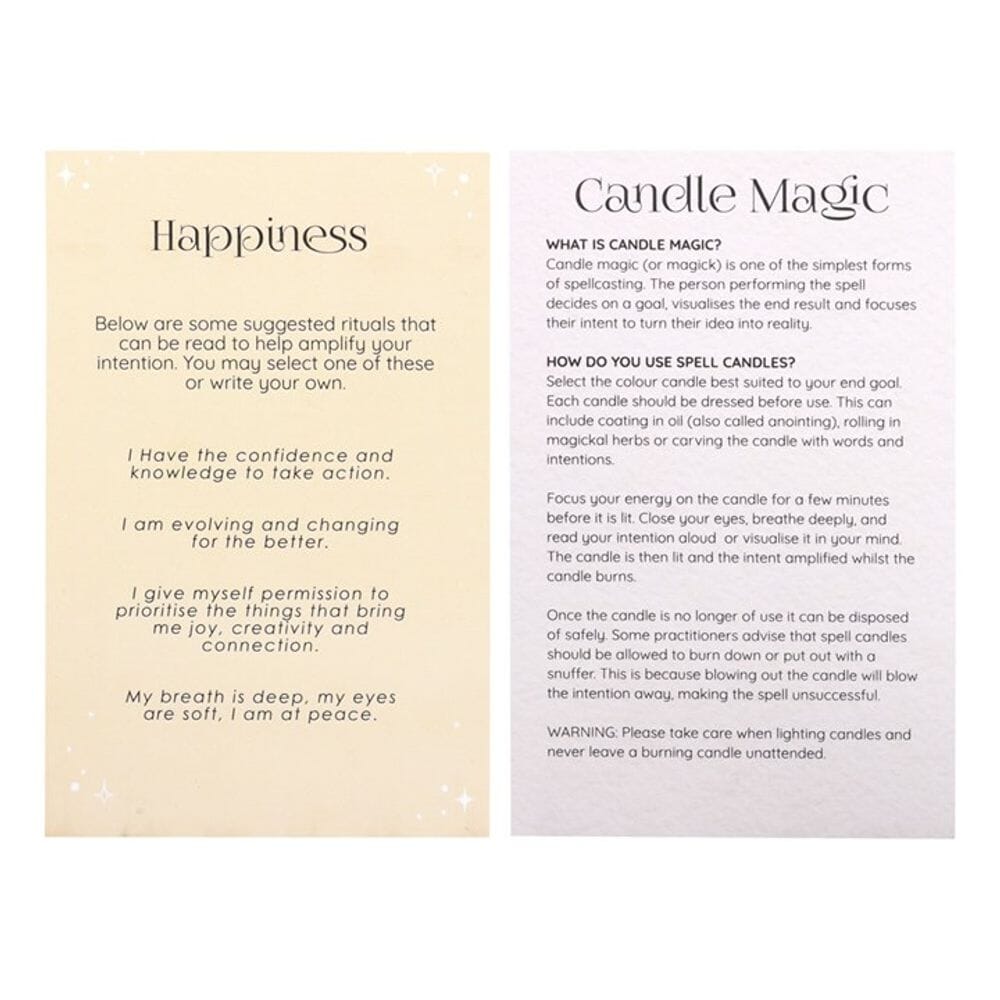 Pack of 12 Happiness Spell Candles Candles Secret Halo 