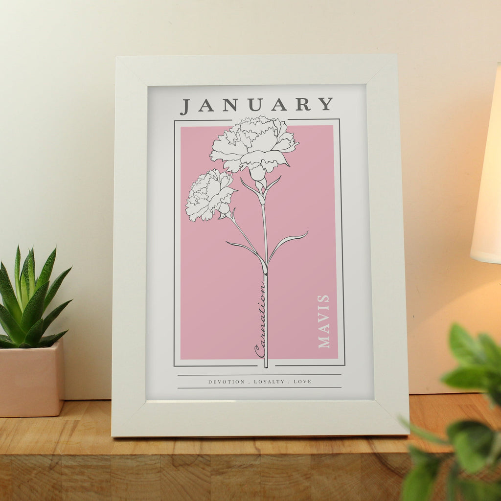 Personalised Birth Flower Framed Print Prints Secret Halo 