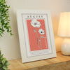 Personalised Birth Flower Framed Print Prints Secret Halo August 