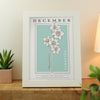 Personalised Birth Flower Framed Print Prints Secret Halo December 