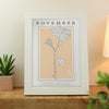 Personalised Birth Flower Framed Print Prints Secret Halo November 