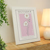 Personalised Birth Flower Framed Print Prints Secret Halo October 