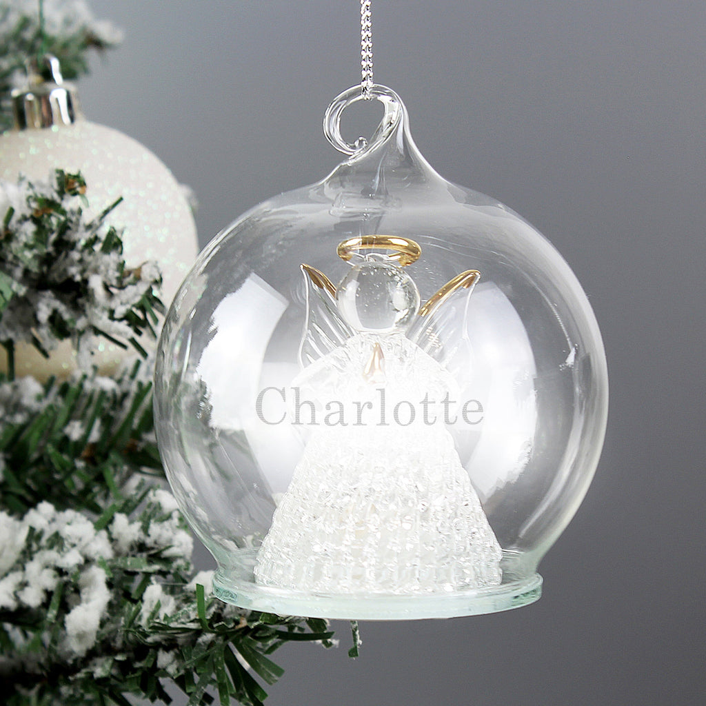 Personalised Christmas Angel LED Bauble Christmas Tree Decorations Secret Halo 