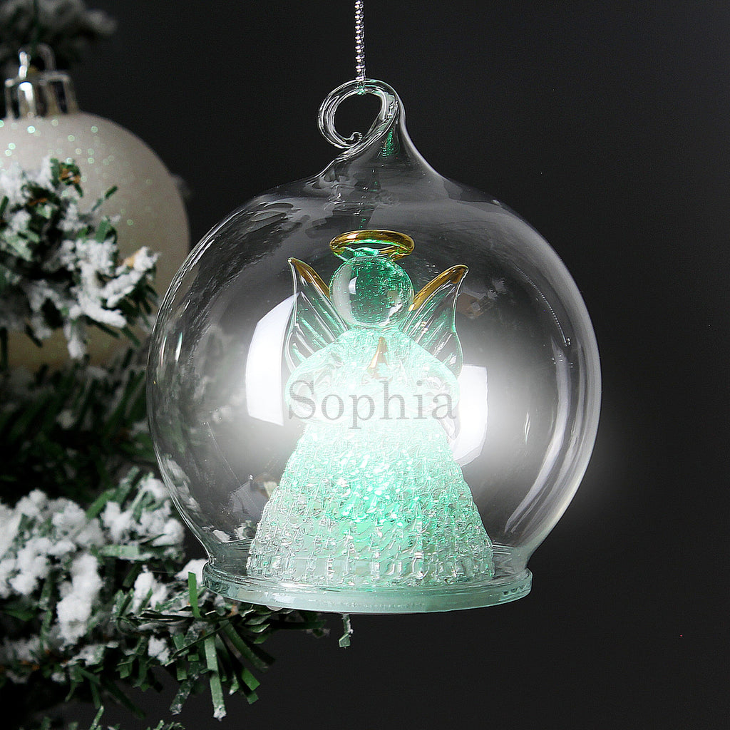 Personalised Christmas Angel LED Bauble Christmas Tree Decorations Secret Halo 