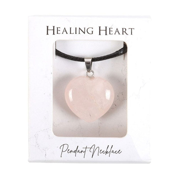 Rose Quartz Healing Crystal Heart Necklace Necklaces & Pendants Secret Halo 