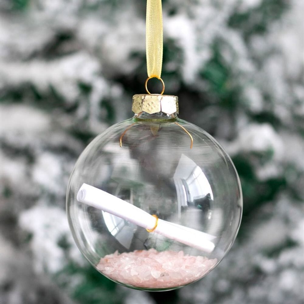 Rose Quartz Manifestation Christmas Bauble Kit Christmas Tree Decorations Secret Halo 