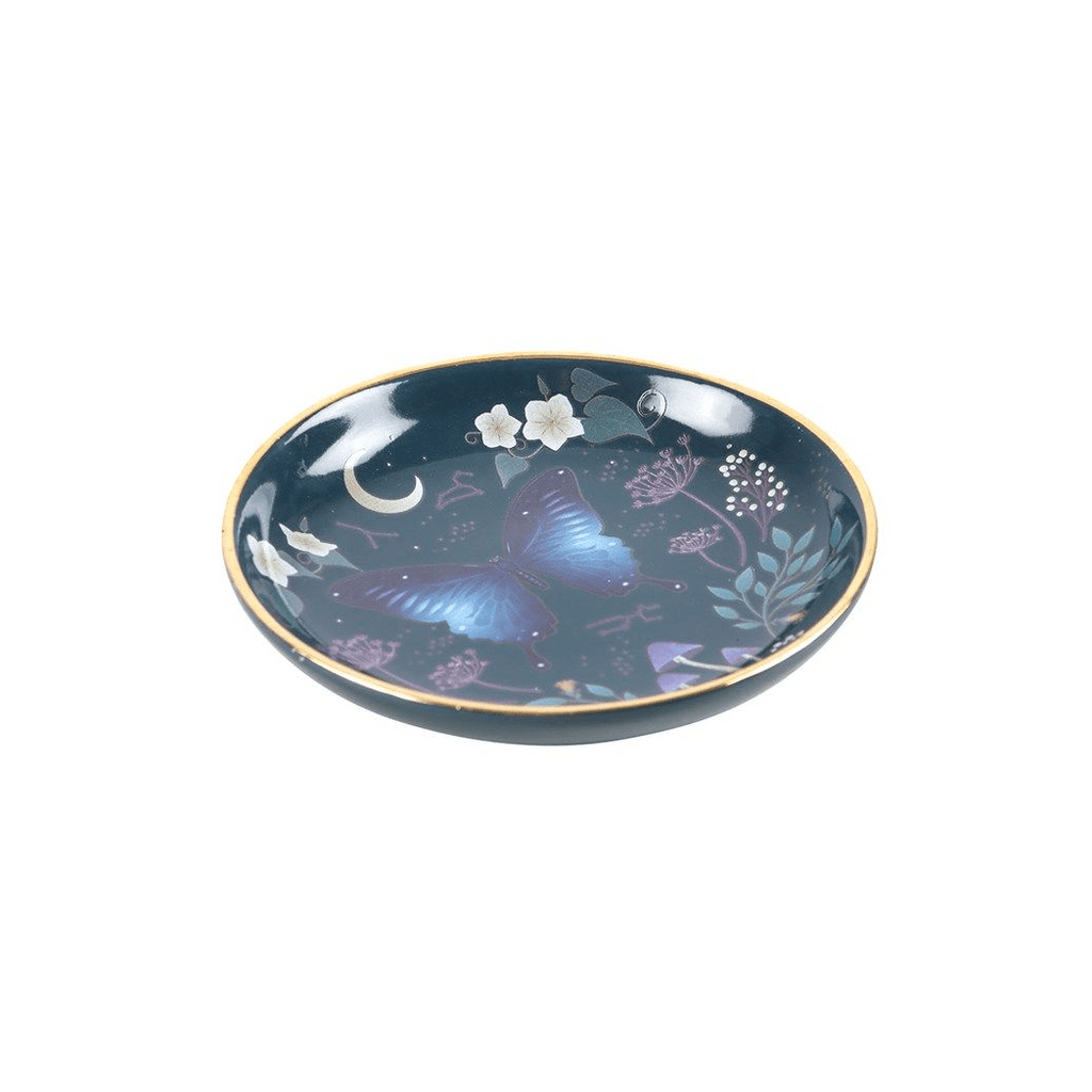 Round Midnight Moth Trinket Dish Jewellery Storage Secret Halo 