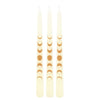 Set of 3 Off White Moon Phases Taper Dinner Candles Candles Secret Halo 