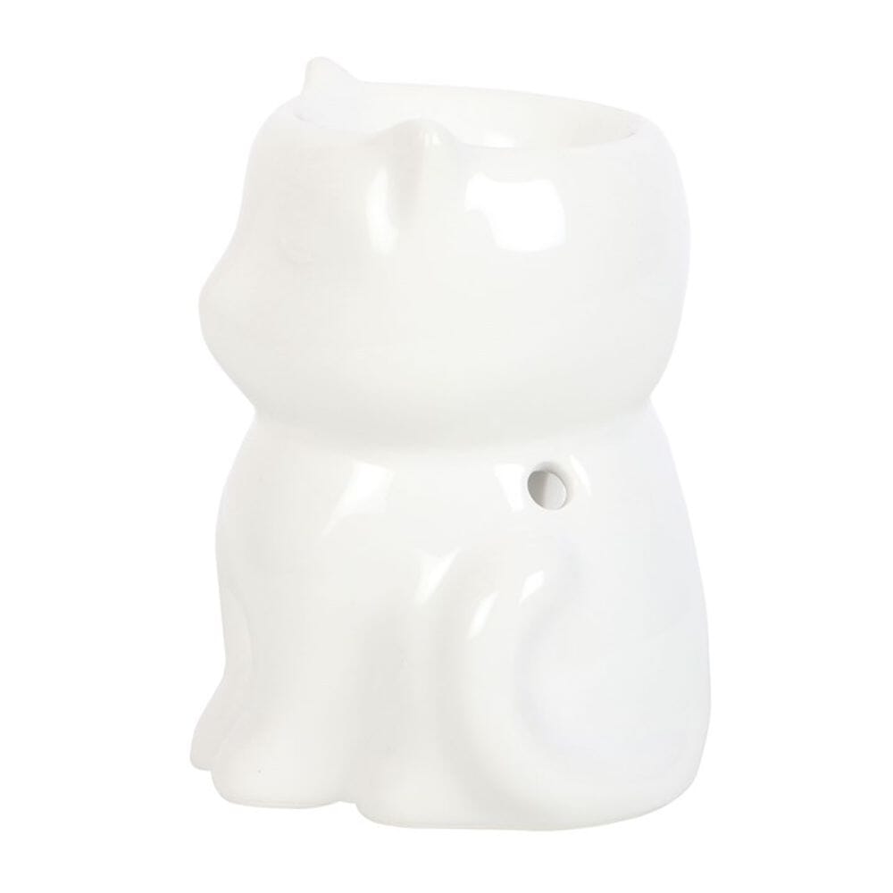 Shiny White Cat Oil Burner Oil Burners Secret Halo 