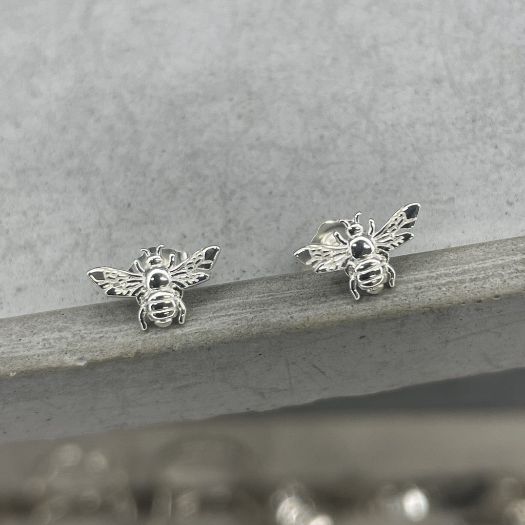 Silver Bee Studs Earrings Secret Halo 