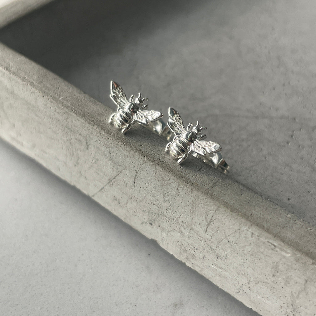 Silver Bee Studs Earrings Secret Halo 