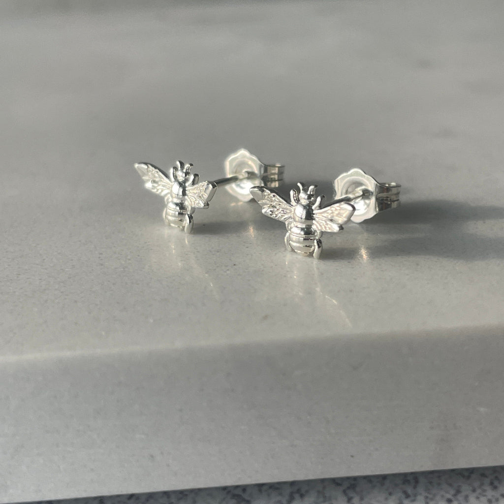 Silver Bee Studs Earrings Secret Halo 