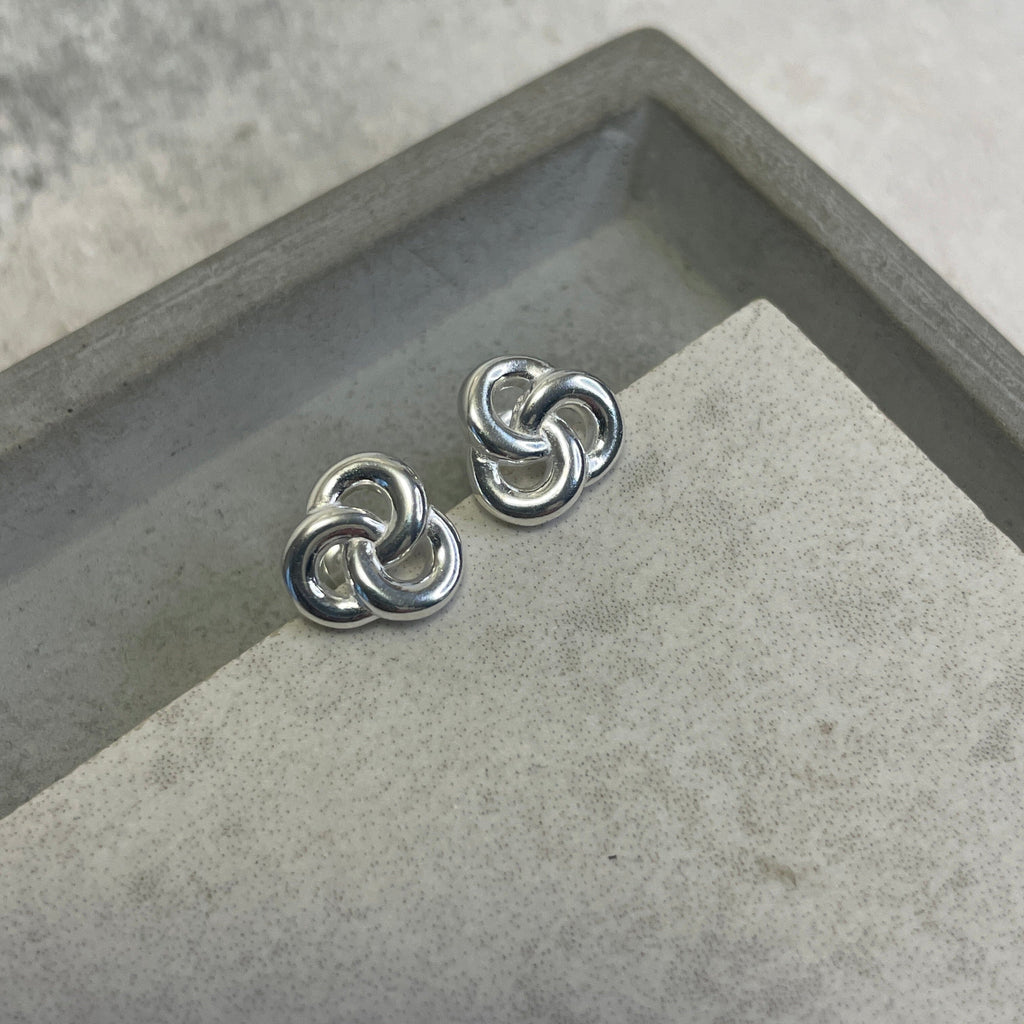 Silver Celtic Knot Studs Earrings Secret Halo 