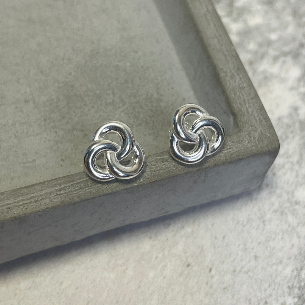 Silver Celtic Knot Studs Earrings Secret Halo 