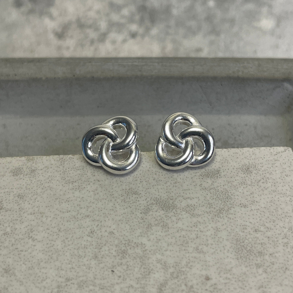 Silver Celtic Knot Studs Earrings Secret Halo 