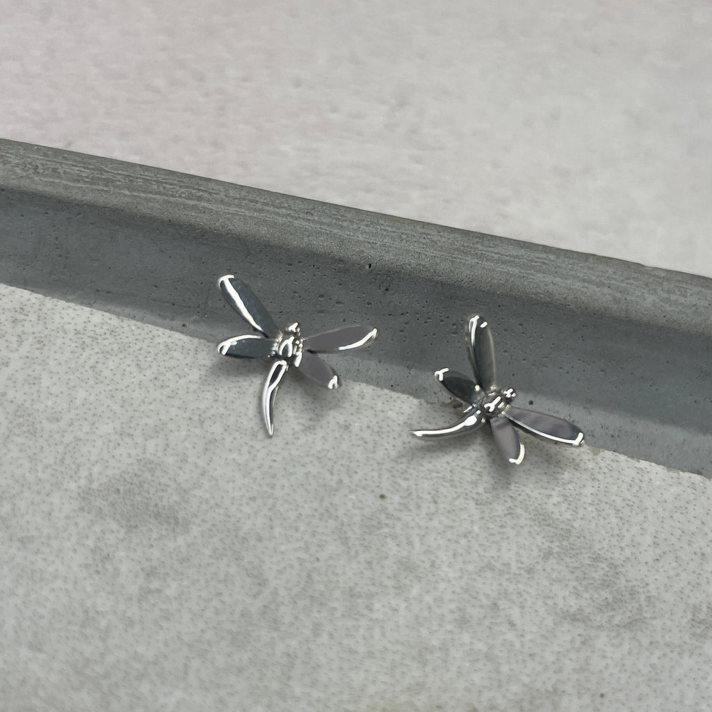 Silver Dragonfly Studs Earrings Secret Halo 