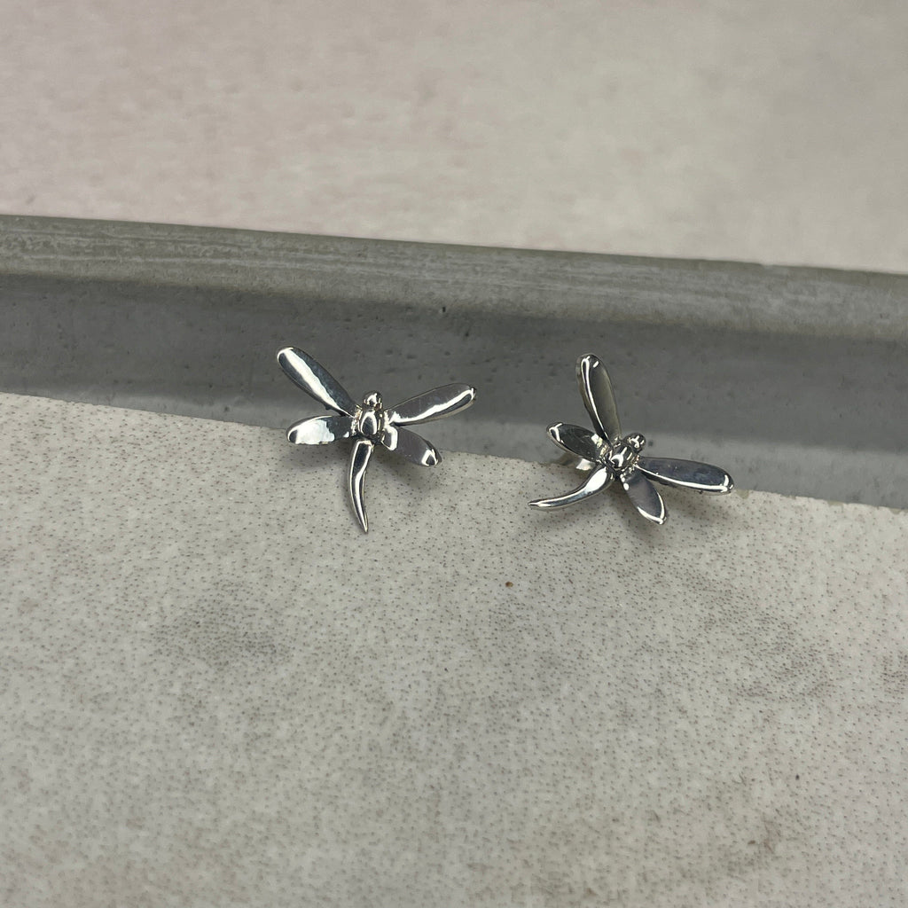 Silver Dragonfly Studs Earrings Secret Halo 