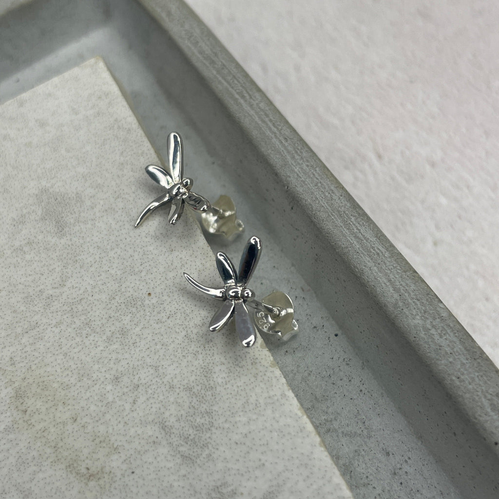 Silver Dragonfly Studs Earrings Secret Halo 