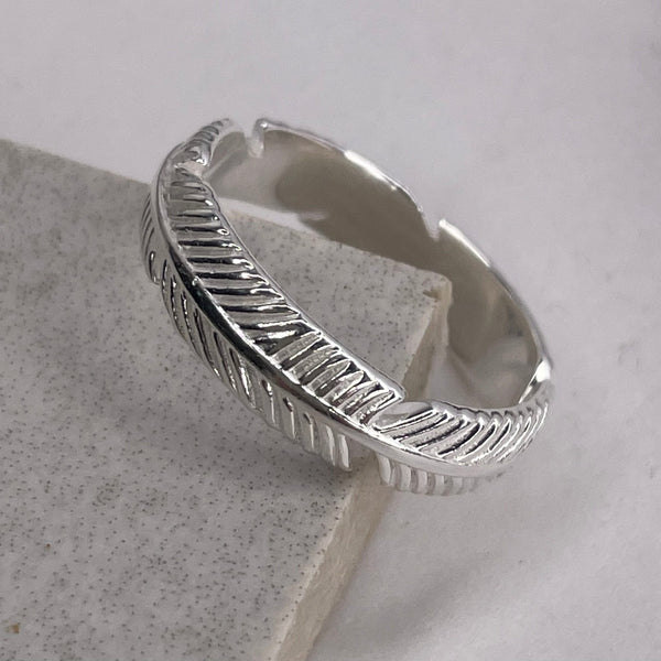 Silver Feather Band Ring Rings Secret Halo XXS 