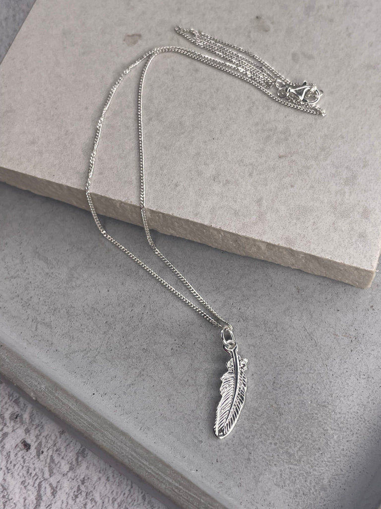 Silver Feather Necklace Necklaces & Pendants Secret Halo 