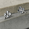 Silver Four Leaf Clover Studs Earrings Secret Halo 