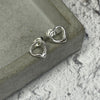 Silver Heart Studs Earrings Secret Halo 